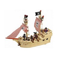 Wooden Pirate Ship Toy